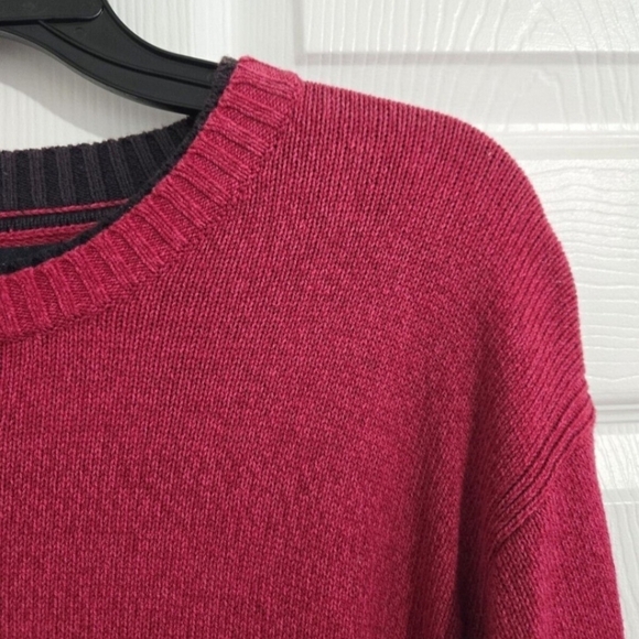 Tommy Hilfiger Vintage Knitted Sweater Unisex XL Retro 90s Y2K Dark Pink Cotton - Picture 3 of 11